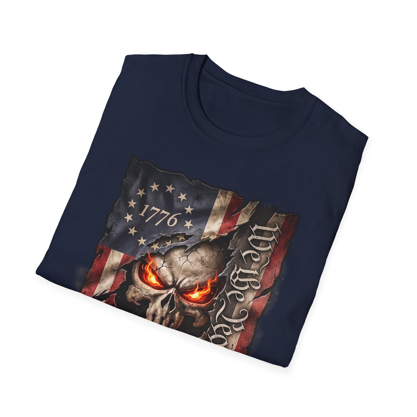Patriotic Skull T-Shirt — "Liberty or Death" American Flag Graphic