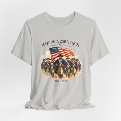 America 250 Years T-Shirt – 1776–2026 Revolutionary Flag Tee