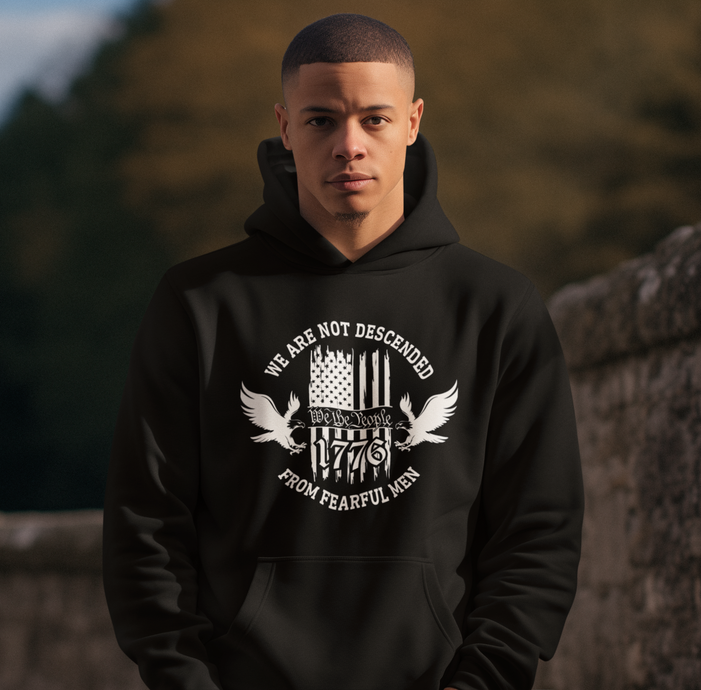 We Are Not Descended From Fearful Men Unisex Hoodie, Bold Patriotic Hoodie Jumper, Independence Day - Premium Hoodie from Old Glory 1776 Apparel - Just $39.99! Shop now at Old Glory 1776 Apparel