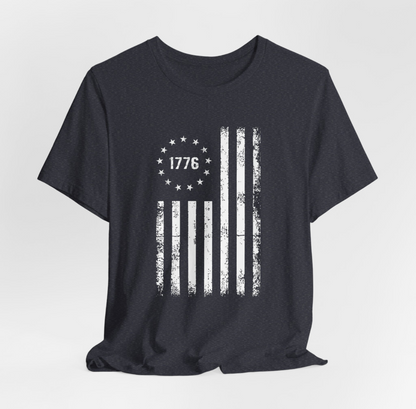 1776 Flag Unisex T-Shirt, Patriotic Tee for Celebrating Our Founding, USA History Shirt, July 4th Tee, American Flag Shirt, Independence Day