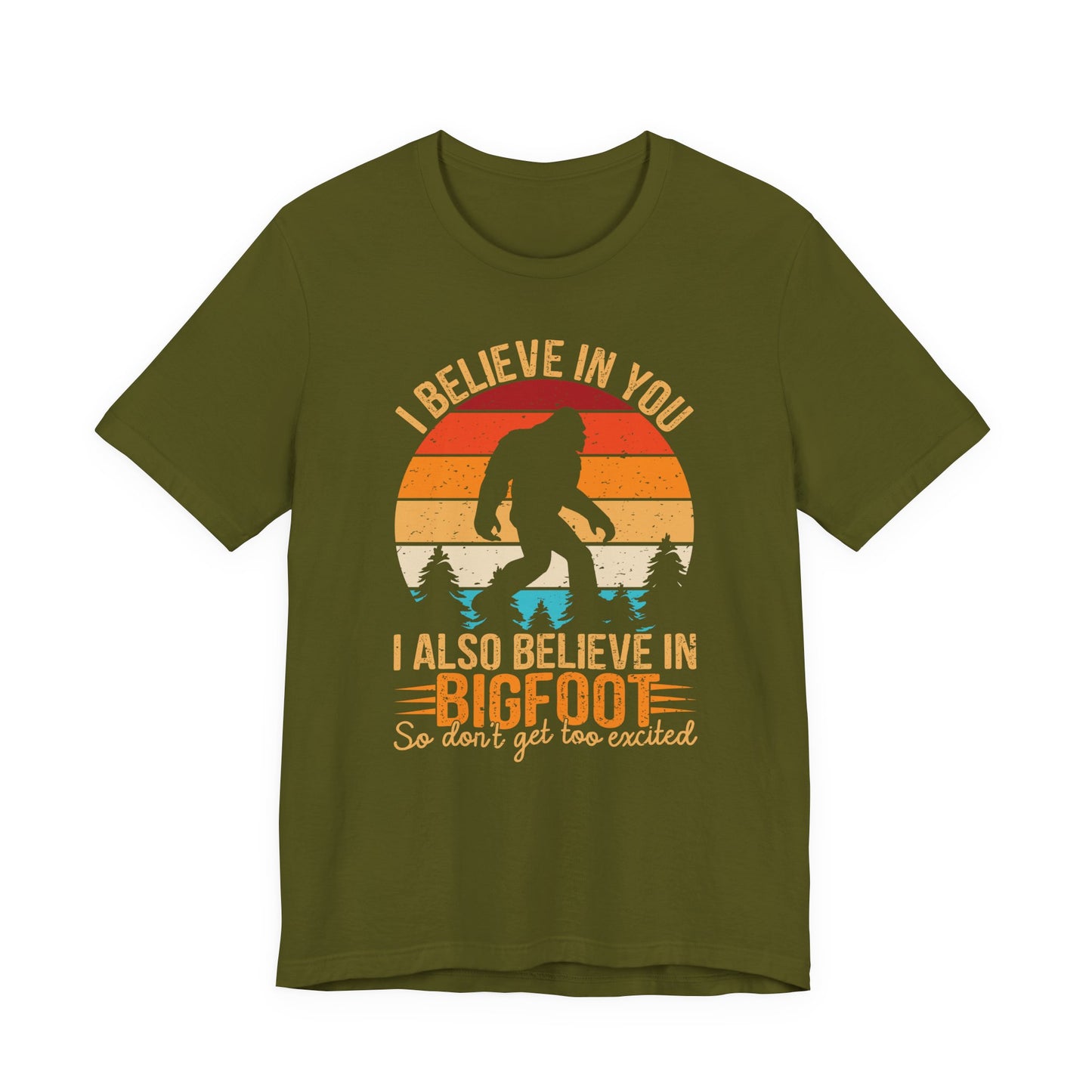 Bigfoot Believer Tee, Fun Graphic T-Shirt, Unisex Casual Wear, Nature Lover Gift, Adventure Shirt, Outdoor Humor Top