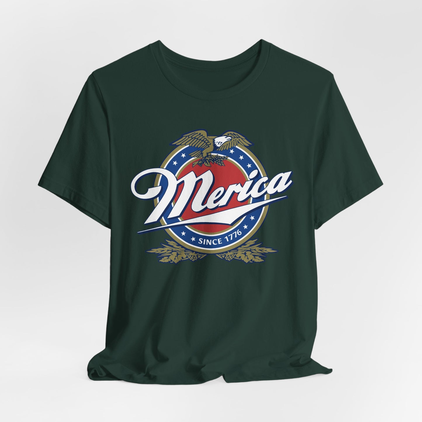 Patriotic American Tee - Merica Design, Unisex Short Sleeve Shirt for BBQ, Independence Day, Family Gatherings, Casual Wear, Gift