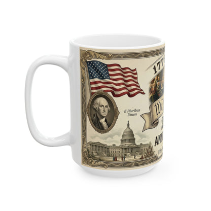 We the People 250th Anniversary Ceramic Mug — 1776–2026 Patriotic Coffee Cup
