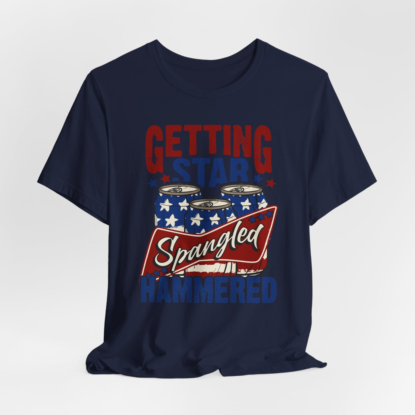 Star Spangled Hammered Tee - Fun Independence Day Shirt, Casual Summer Wear, Party T-Shirt, BBQ Outing Gift, USA Pride Apparel