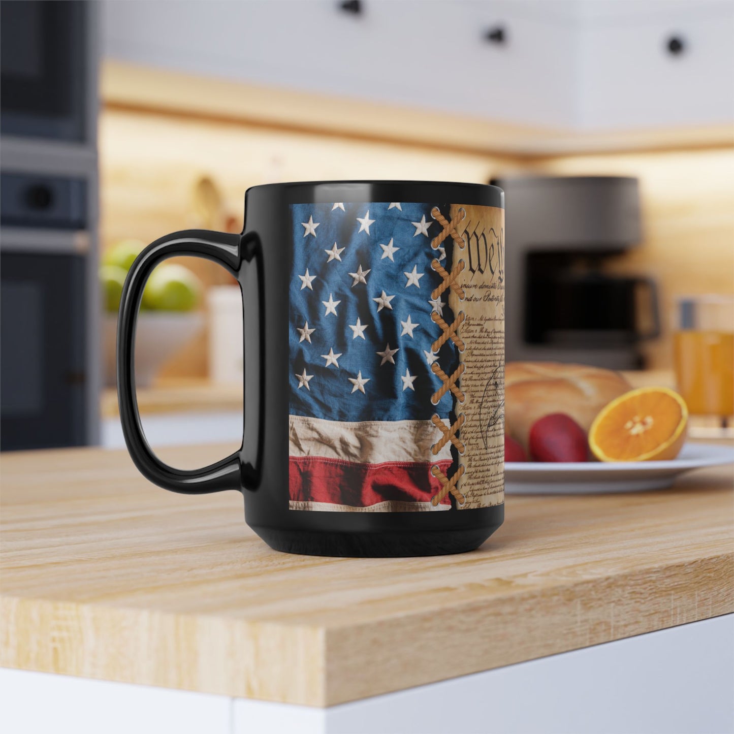 We The People Patriotic Mug, (11oz, 15oz) Constitutional Flag Coffee Cup, America Freedom, Independence Day Gift, US Constitution
