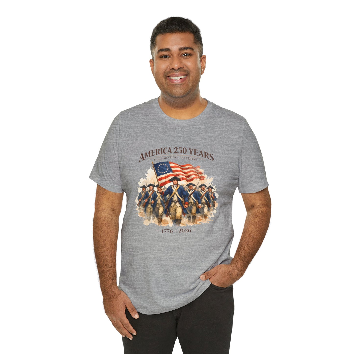 America 250 Years T-Shirt – 1776–2026 Revolutionary Flag Tee