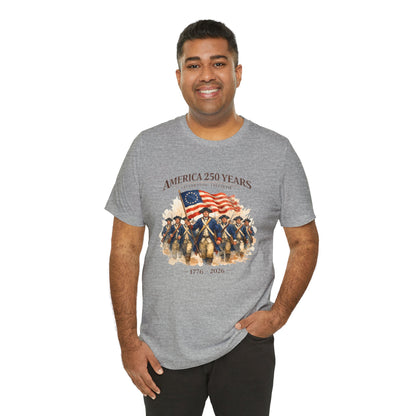 America 250 Years T-Shirt – 1776–2026 Revolutionary Flag Tee