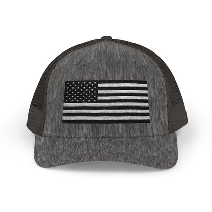Patriotic Snapback Trucker Cap - American Flag Design