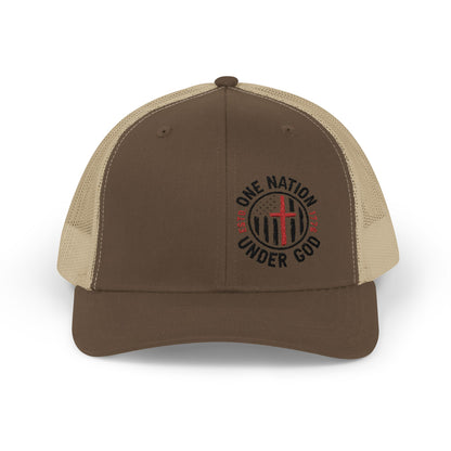 Patriotic Snapback Trucker Cap - "One Nation Under God"