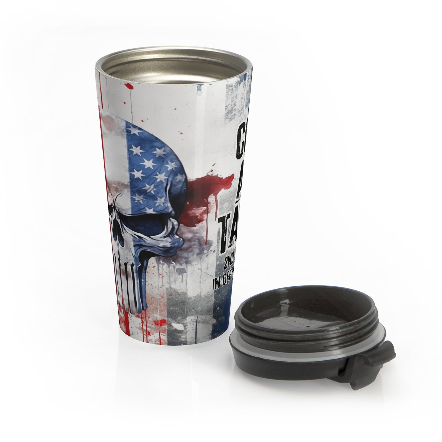 Patriotic Skull Travel Mug - Freedom Design