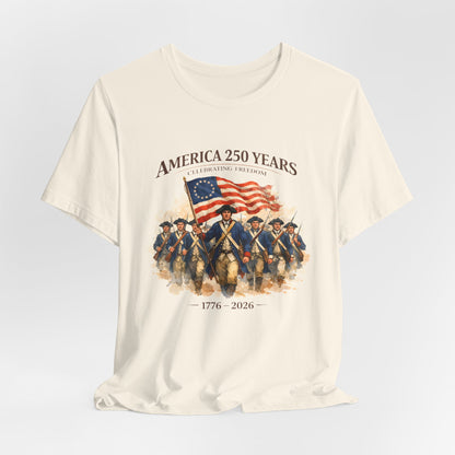 America 250 Years T-Shirt – 1776–2026 Revolutionary Flag Tee