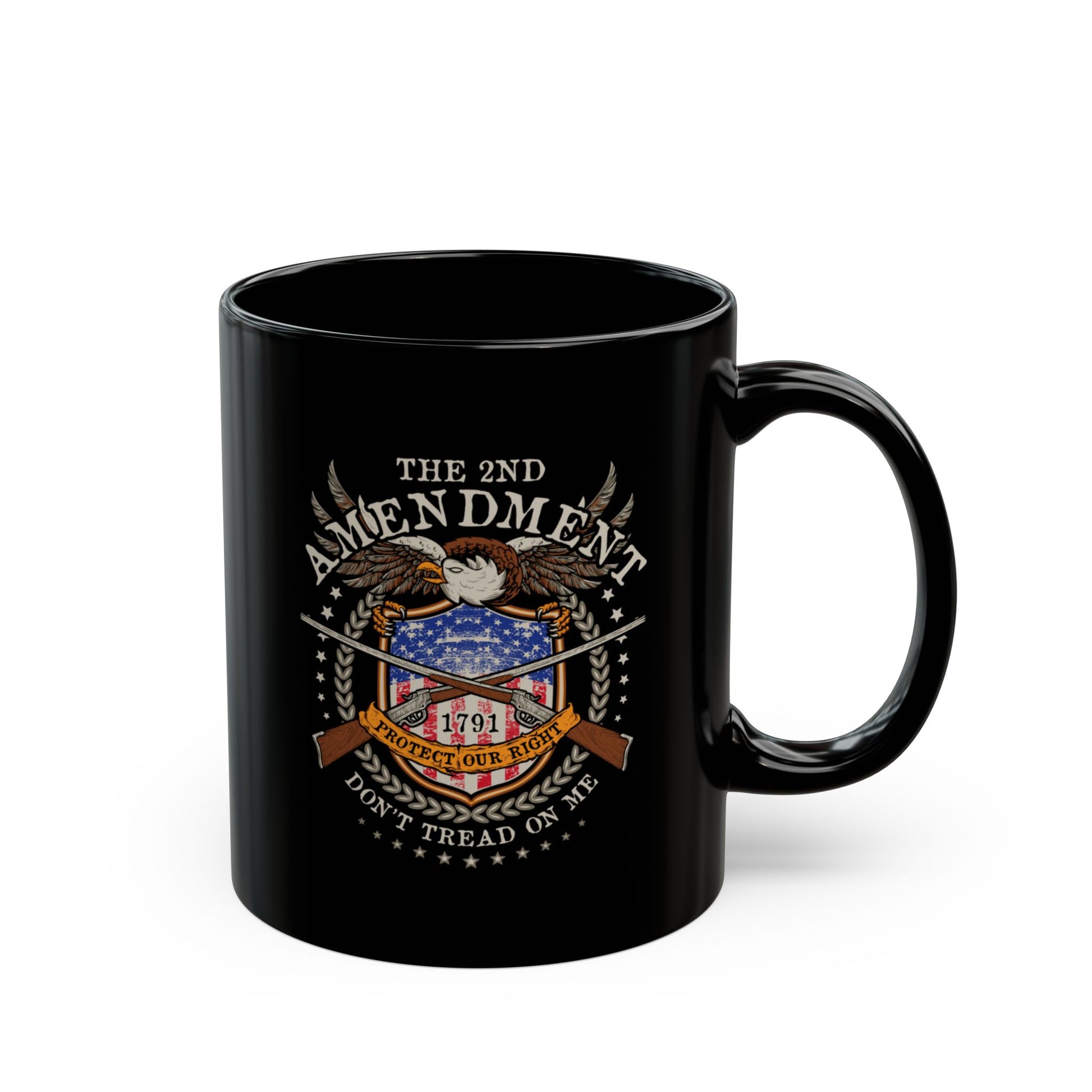 2nd Amendment Don't Tread on Me, (11oz, 15oz) Black Mug, patriotic gift, Gun Rights Mug - Premium Mug from Printify - Just $19.99! Shop now at Old Glory 1776 Apparel