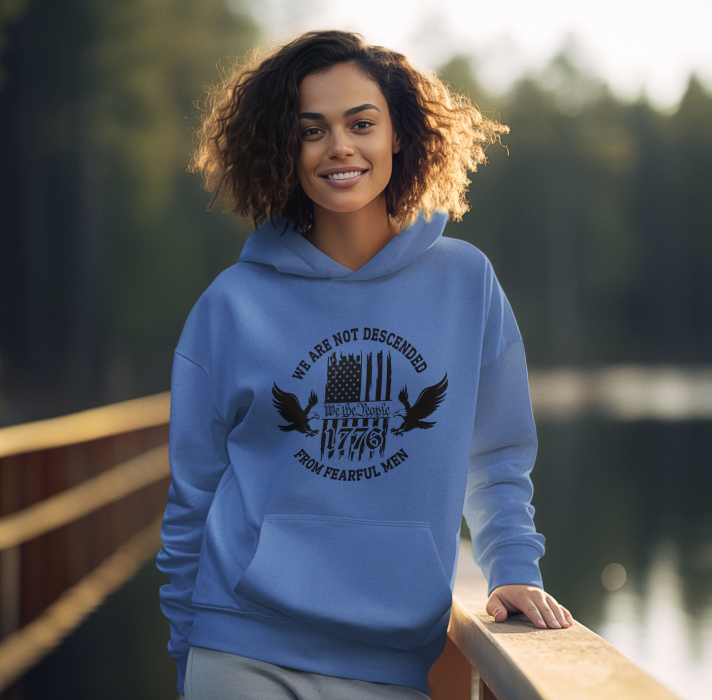 We Are Not Descended From Fearful Men Unisex Hoodie, Bold Patriotic Hoodie Jumper, Independence Day - Premium Hoodie from Old Glory 1776 Apparel - Just $39.99! Shop now at Old Glory 1776 Apparel