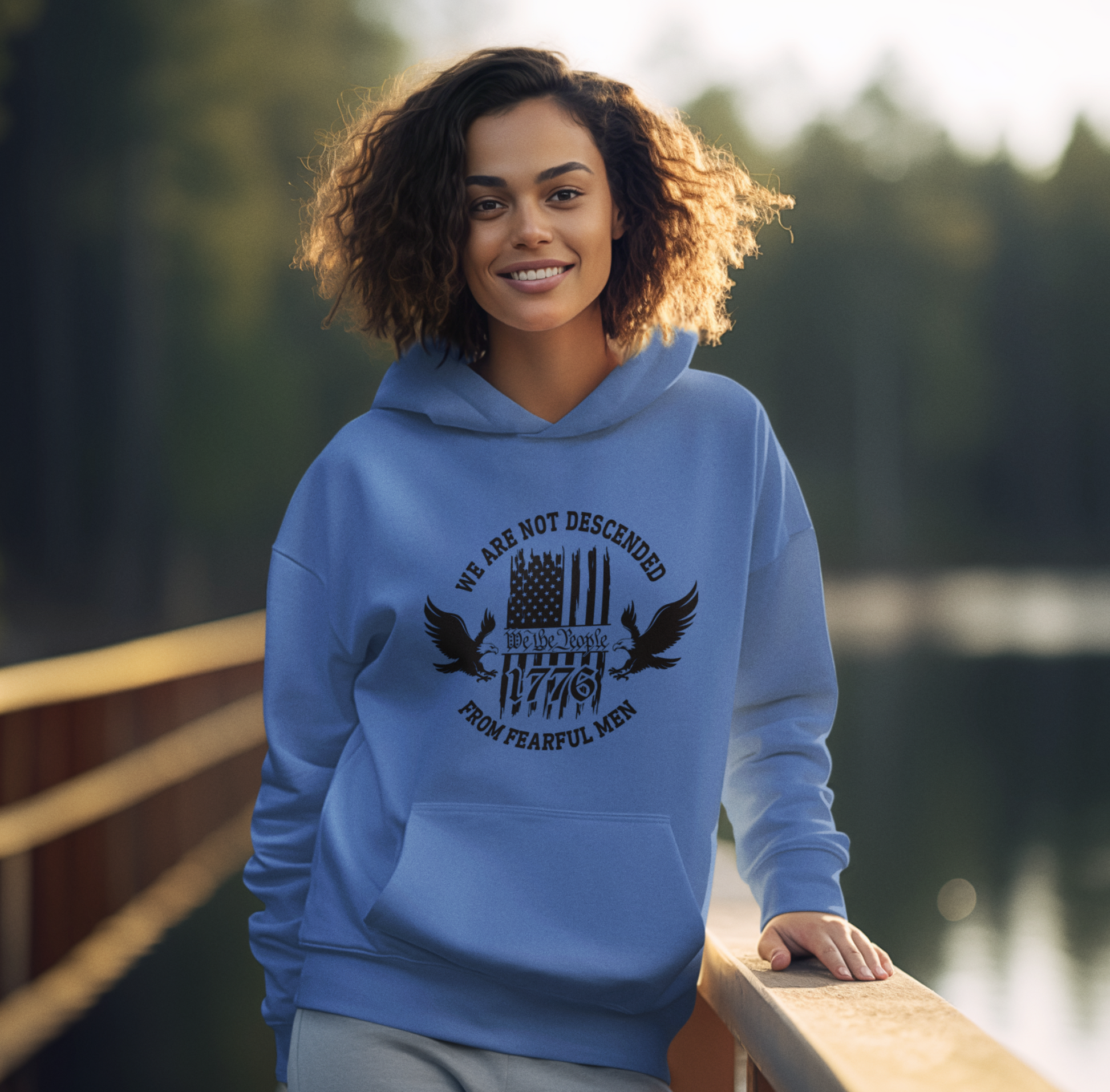We Are Not Descended From Fearful Men Unisex Hoodie, Bold Patriotic Hoodie Jumper, Independence Day - Premium Hoodie from Old Glory 1776 Apparel - Just $39.99! Shop now at Old Glory 1776 Apparel