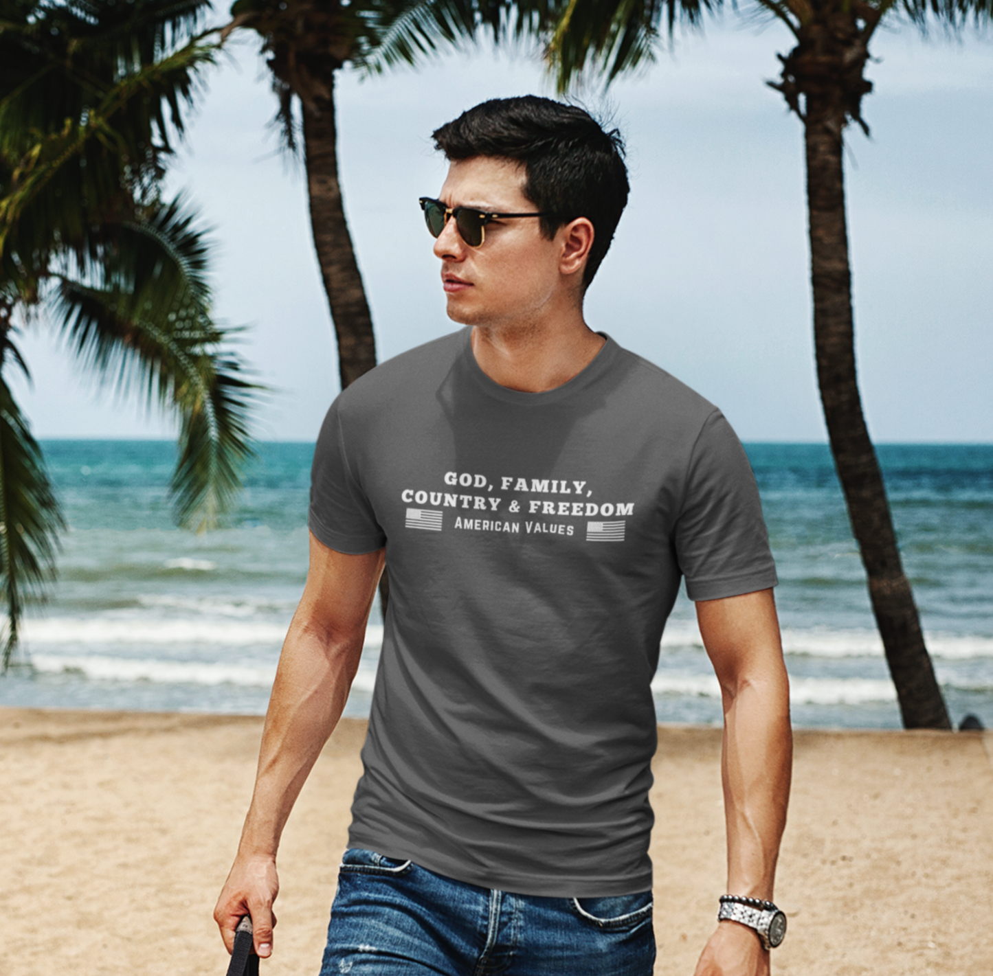 God, Family, Country & Freedom Unisex Tee - Patriotic Shirt, American Pride Tshirt, USA Patriotic Apparel, Independence Day Tee, Memorial