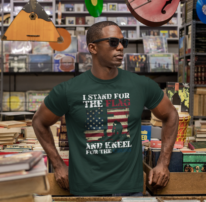 I Stand For The Flag and Kneel For The Cross Unisex Tee, Support Troops T-Shirt, American Pride Shirt, Patriotic Apparel