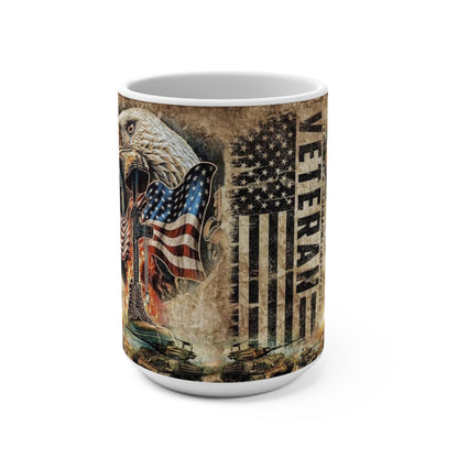 Patriotic Veteran Mug – Patriotic 11oz & 15oz Coffee Cup, American Eagle Design, Gifts for Veterans, Military Appreciation