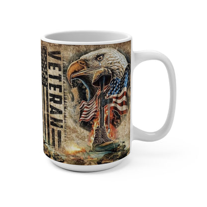 Patriotic Veteran Mug – Patriotic 11oz & 15oz Coffee Cup, American Eagle Design, Gifts for Veterans, Military Appreciation