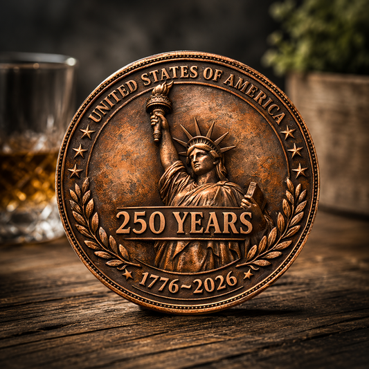 250 Years Statue of Liberty Ceramic Coaster — 1776–2026 Centennial Patriotic Drink Coaster