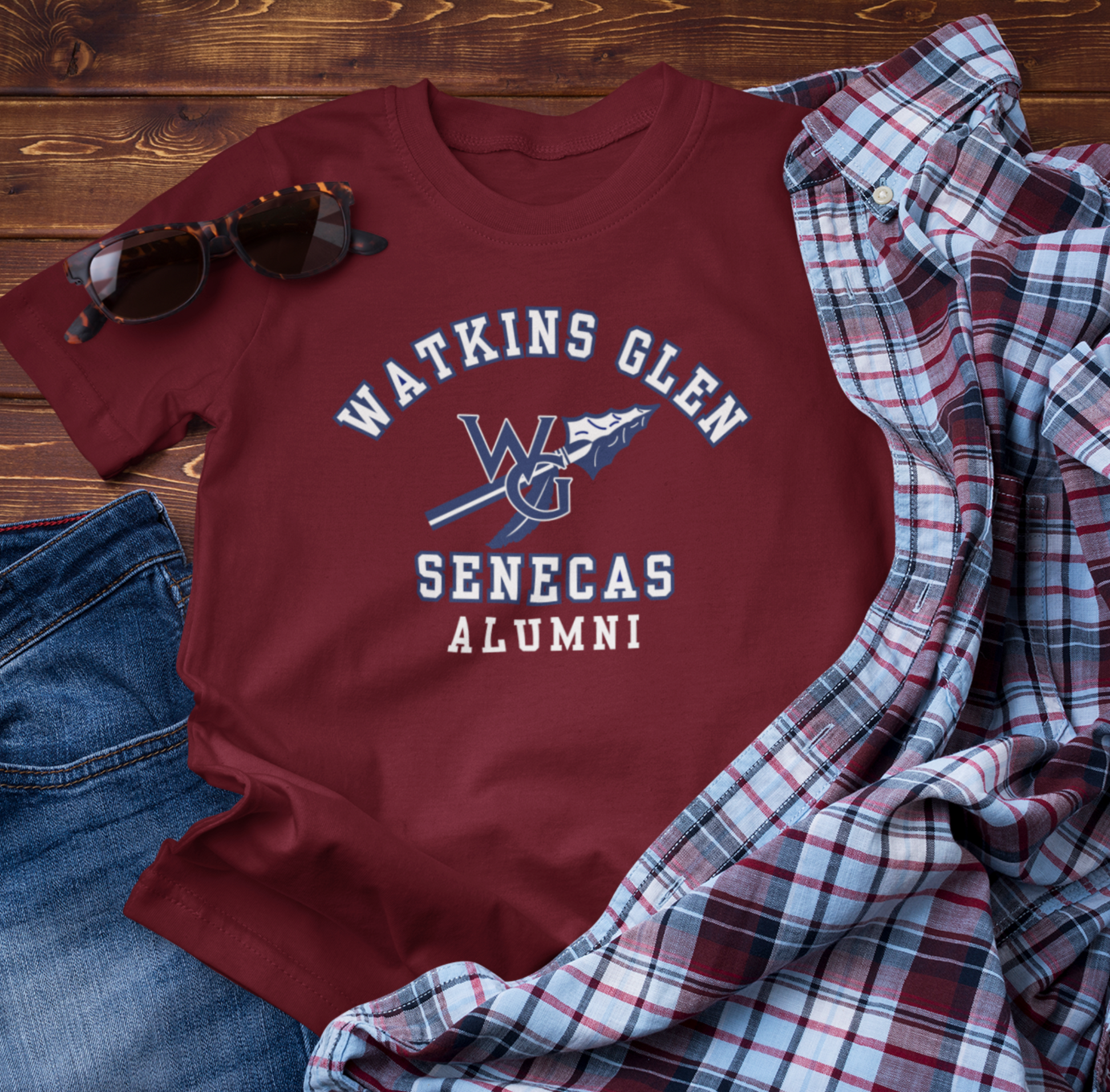 Watkins Glen Senecas Alumni Unisex Heavy Cotton T-Shirt, School Spirit, School Pride - Premium T-Shirt from Old Glory 1776 Apparel - Just $26.99! Shop now at Old Glory 1776 Apparel