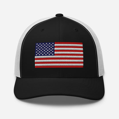 Patriotic Snapback Trucker Cap - USA Flag Design - Old Glory 1776 Apparel