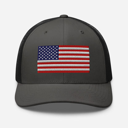 Patriotic Snapback Trucker Cap - USA Flag Design - Old Glory 1776 Apparel