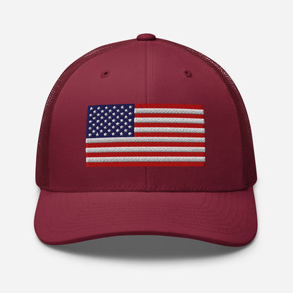 Patriotic Snapback Trucker Cap - USA Flag Design - Old Glory 1776 Apparel