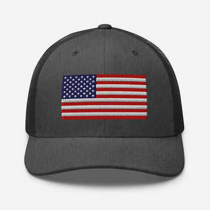 Patriotic Snapback Trucker Cap - USA Flag Design - Old Glory 1776 Apparel