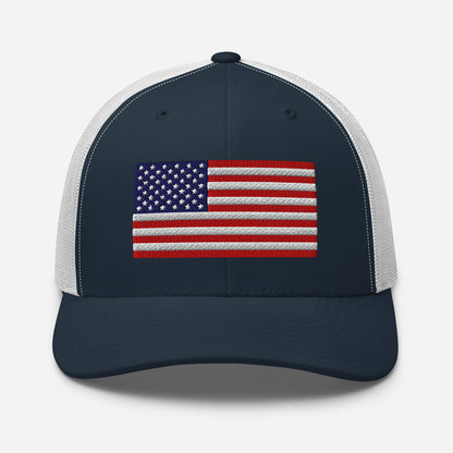 Patriotic Snapback Trucker Cap - USA Flag Design - Old Glory 1776 Apparel