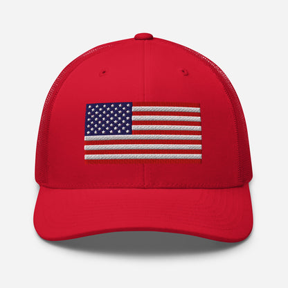 Patriotic Snapback Trucker Cap - USA Flag Design - Old Glory 1776 Apparel